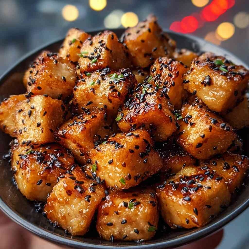 Honey Garlic Chicken Cubes Soy Glaze