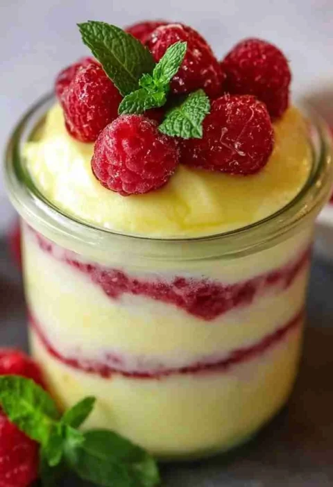 Lemon Raspberry Fluff Dessert