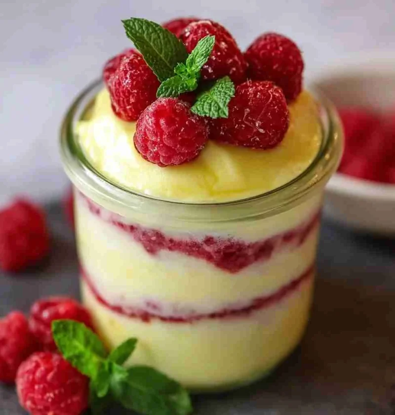 Lemon Raspberry Fluff Dessert