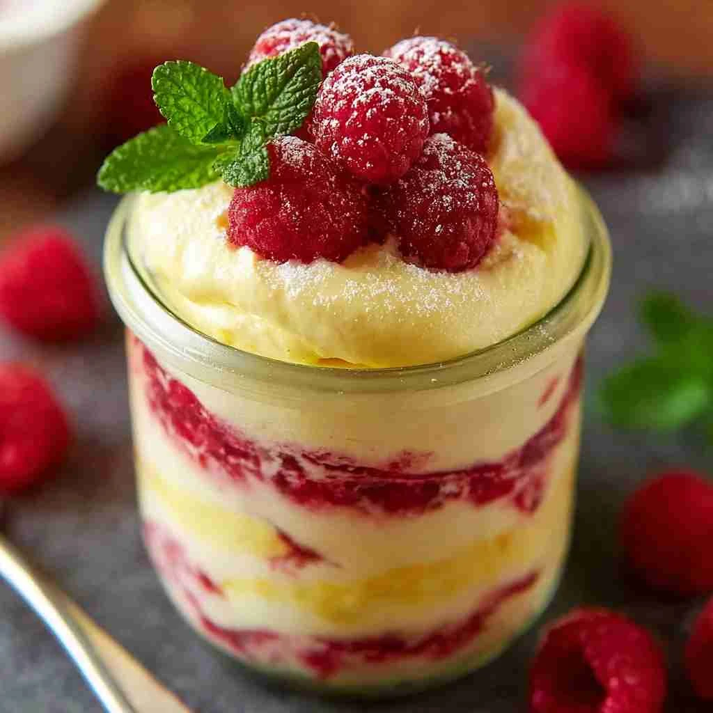 Lemon Raspberry Fluff Dessert