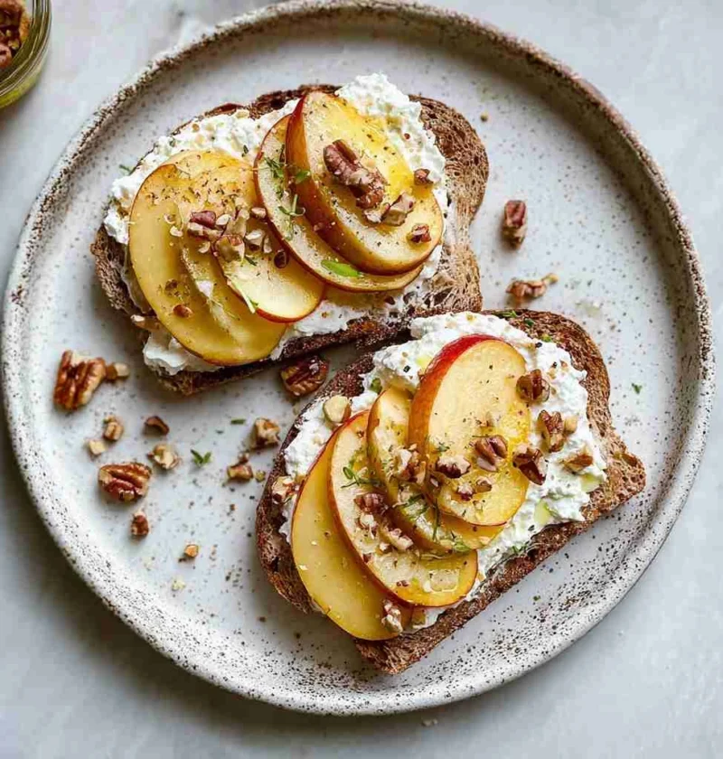 Maple Baked Apples Cashew Ricotta Toast Yum