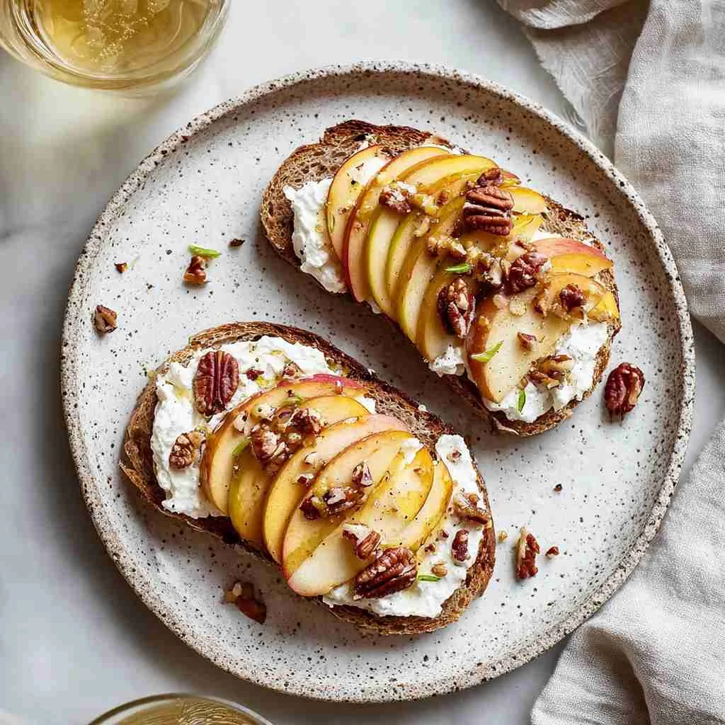 Maple Baked Apples Cashew Ricotta Toast Yum