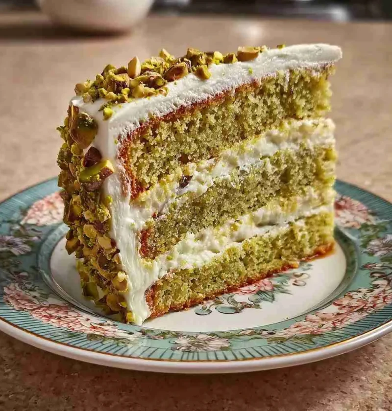 Pistachio Mascarpone Layer Cake