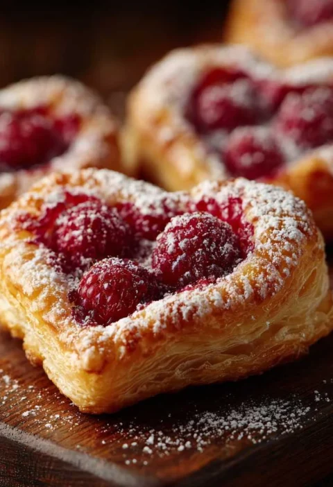 Raspberry Heart Danishes
