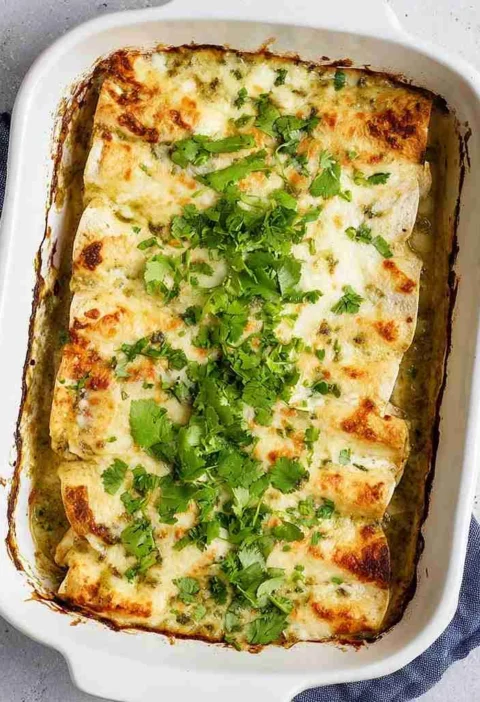 Salsa Verde Chicken Enchiladas