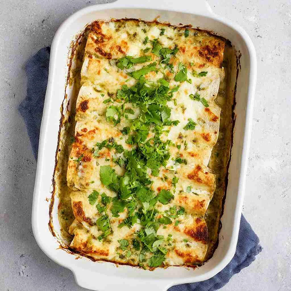 Salsa Verde Chicken Enchiladas