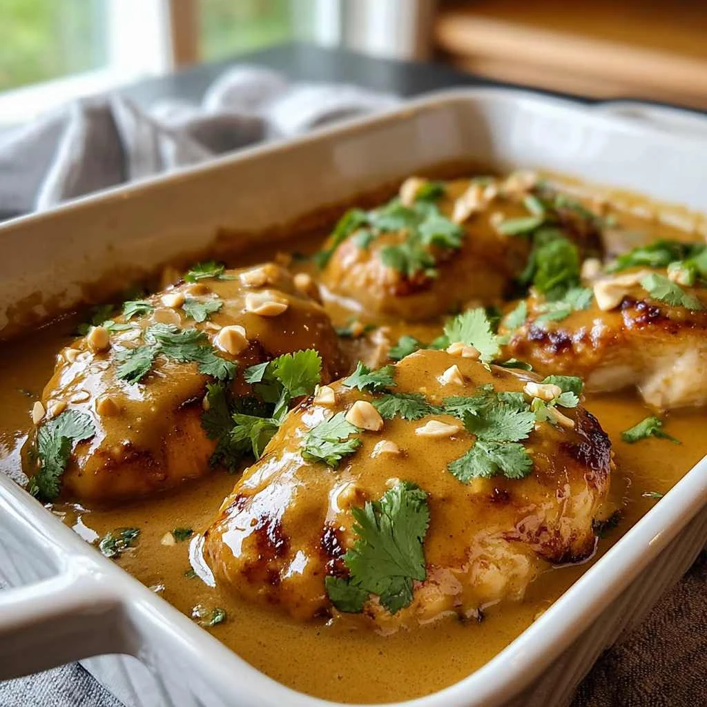 Thai Peanut Chicken Creamy Coconut Sauce