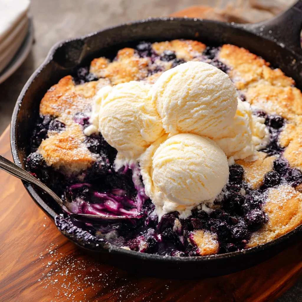 Blueberry Lemon Cream Cheese Cobbler