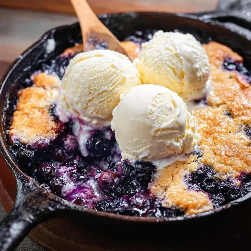 Blueberry Lemon Cream Cheese Cobbler