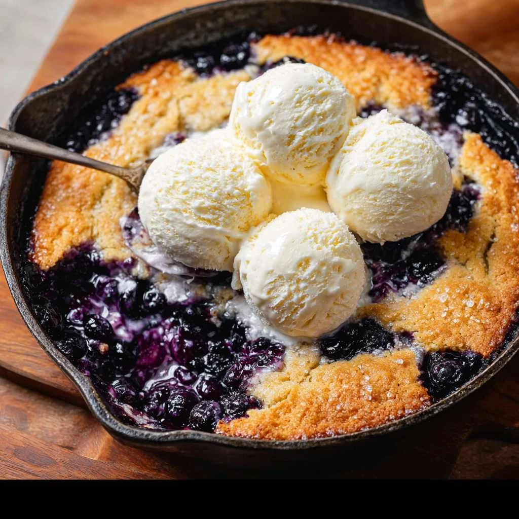 Blueberry Lemon Cream Cheese Cobbler