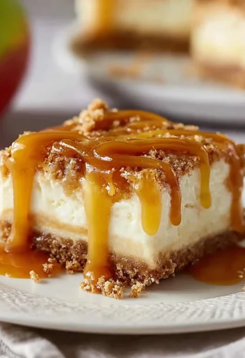 Caramel Apple Cheesecake Bars That Taste Like Fall