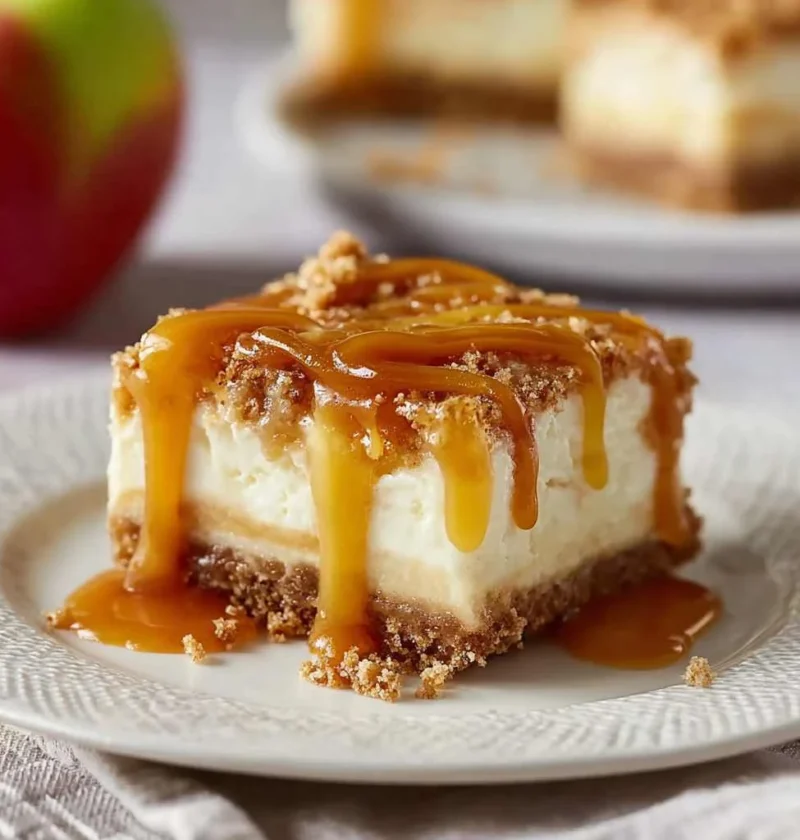 Caramel Apple Cheesecake Bars That Taste Like Fall