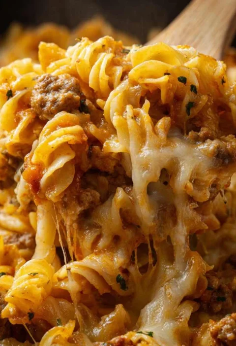 Cheesy Ground Turkey Egg Noodle Casserole