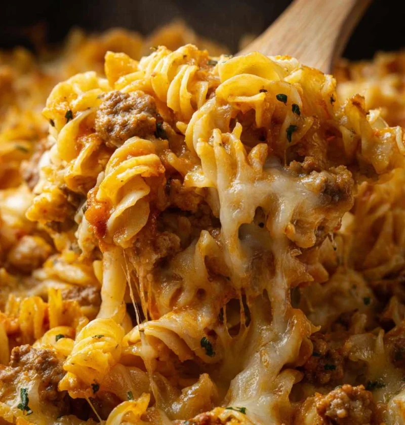Cheesy Ground Turkey Egg Noodle Casserole