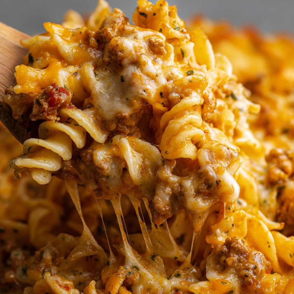 Cheesy Ground Turkey Egg Noodle Casserole