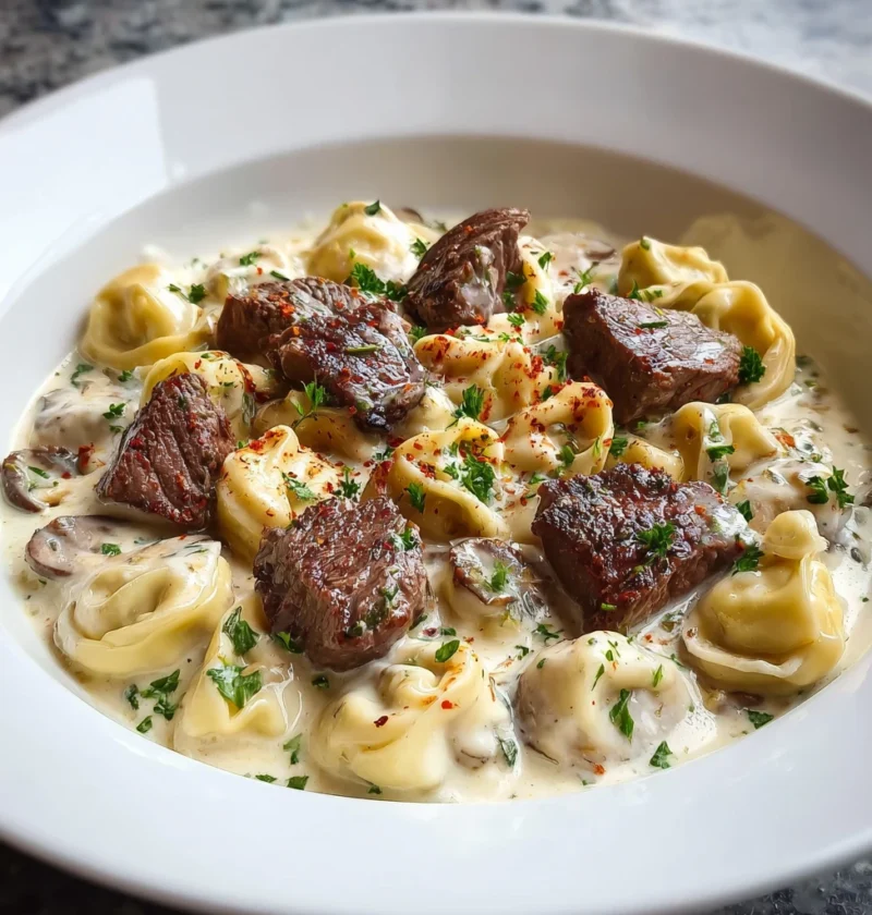 Cracked Garlic Steak Tortellini Creamhouse Sauce Bliss