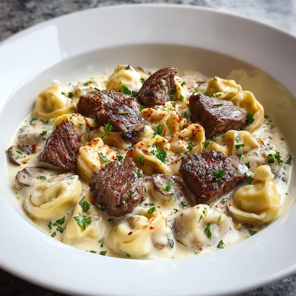 Cracked Garlic Steak Tortellini in Creamhouse Sauce Bliss