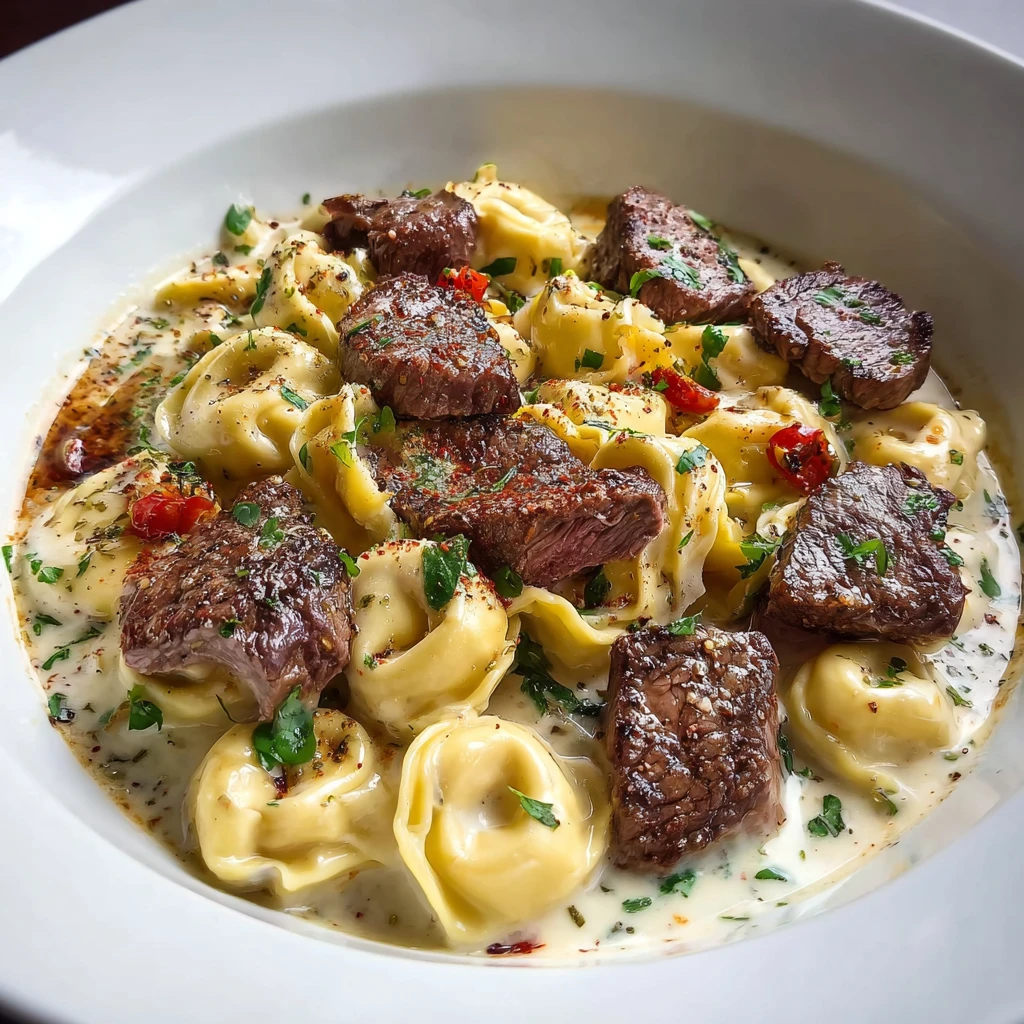Cracked Garlic Steak Tortellini Creamhouse Sauce Bliss