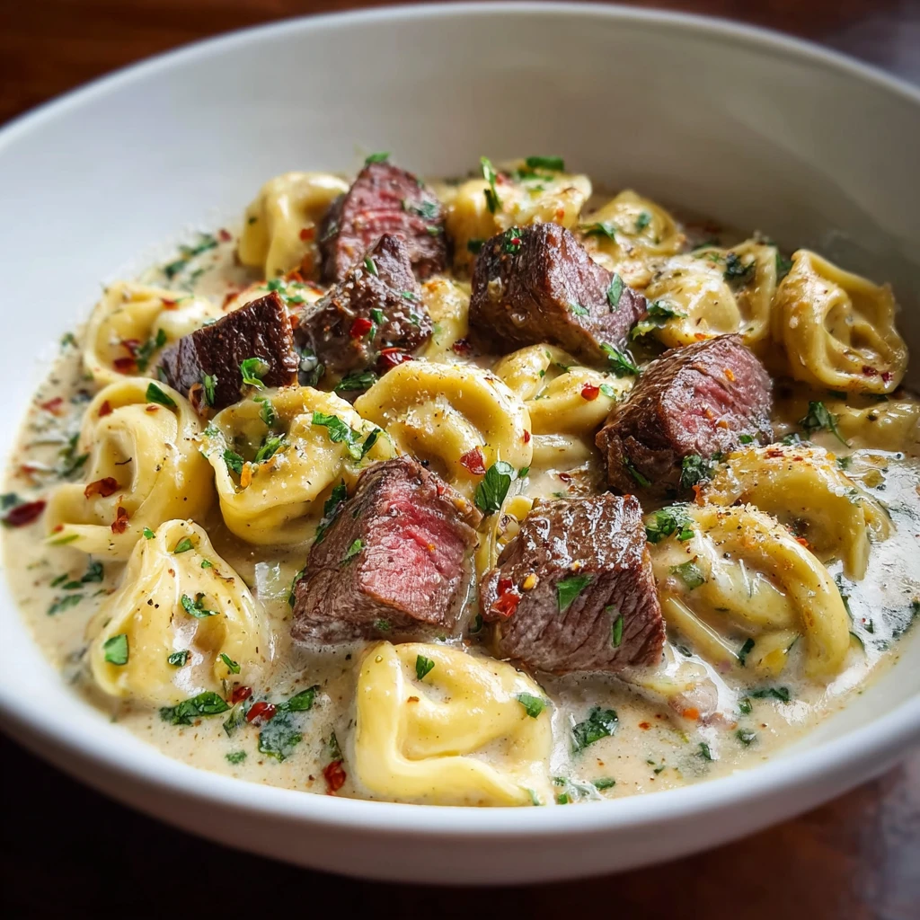 Cracked Garlic Steak Tortellini Creamhouse Sauce Bliss