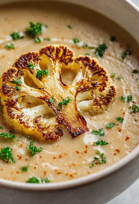 Creamy Roasted Cauliflower Soup Recipe