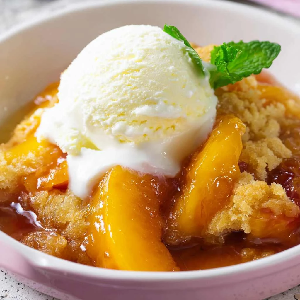 Crockpot Peach Cobbler