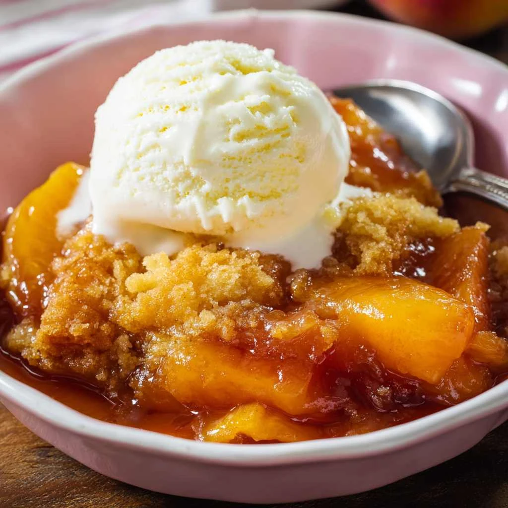 Crockpot Peach Cobbler