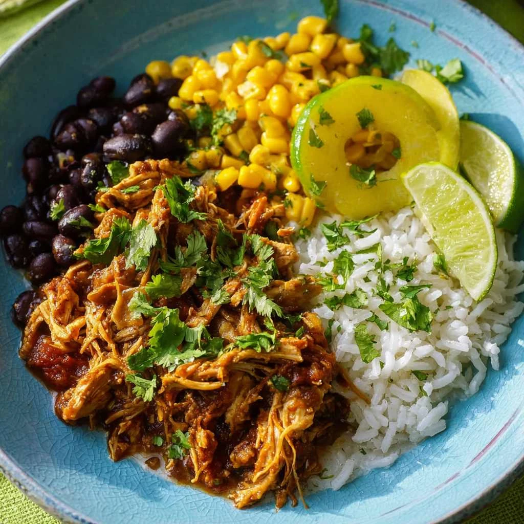 Crockpot Salsa Chicken with Black Beans and Corn