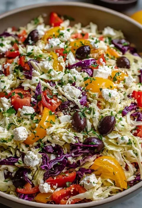 Fresh Mediterranean Coleslaw Feta