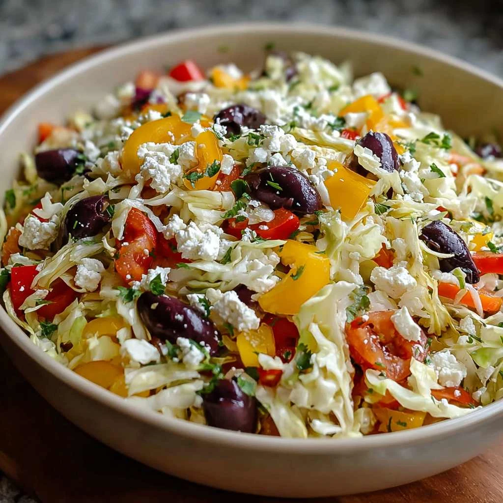 Fresh Mediterranean Coleslaw Feta