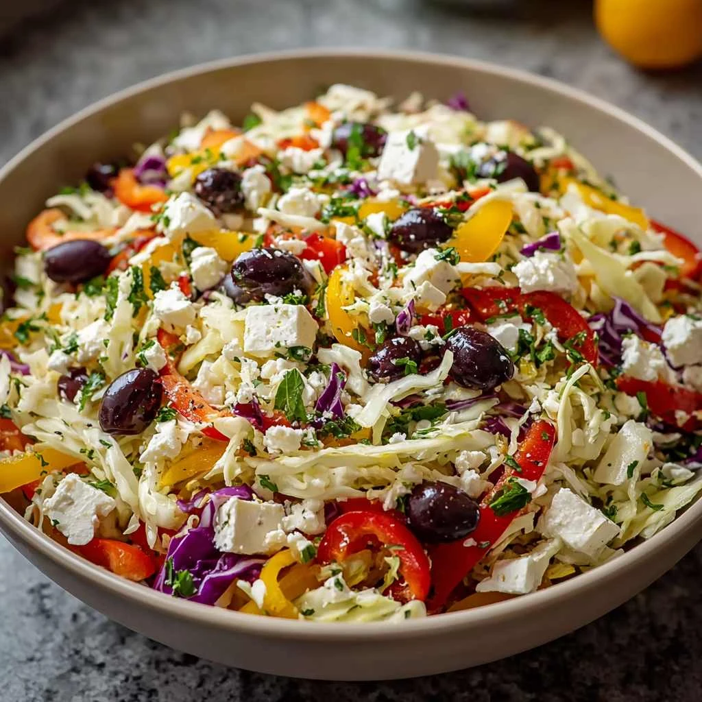 Fresh Mediterranean Coleslaw Feta