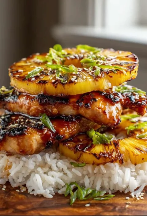 Hawaiian Huli Chicken Stack Tropical Flavor