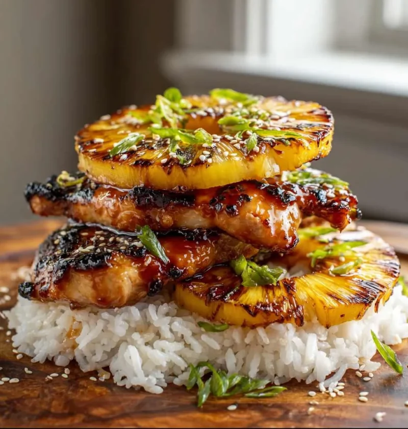 Hawaiian Huli Chicken Stack Tropical Flavor