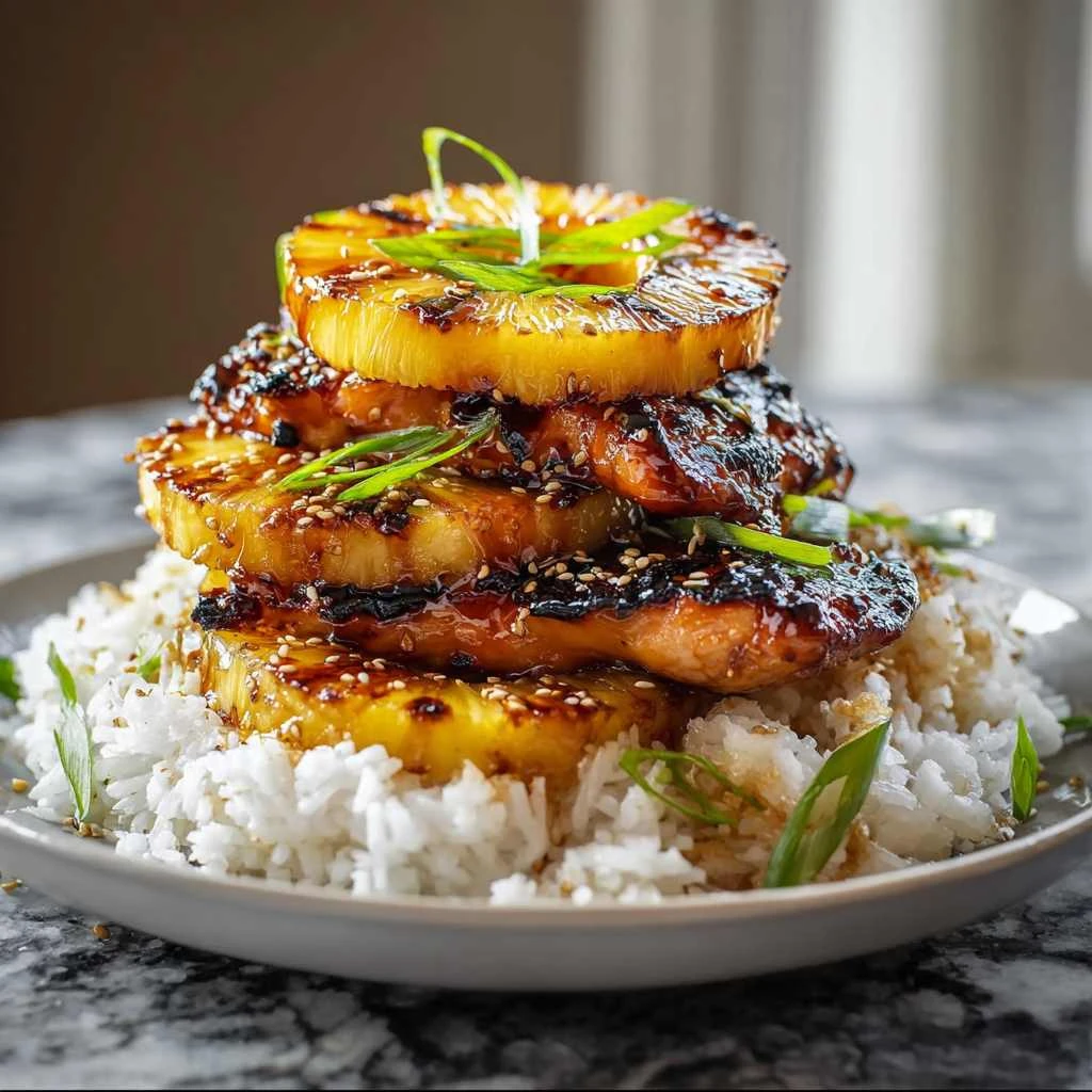 Hawaiian Huli Chicken Stack Tropical Flavor