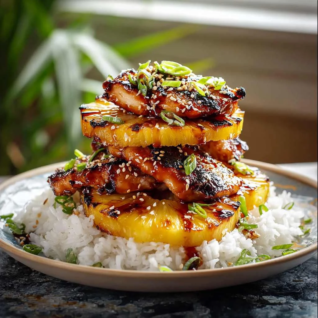 Hawaiian Huli Chicken Stack Tropical Flavor