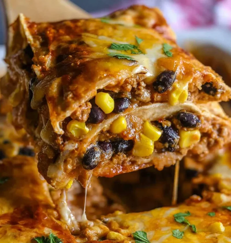 Loaded Ground Chicken Enchilada Casserole