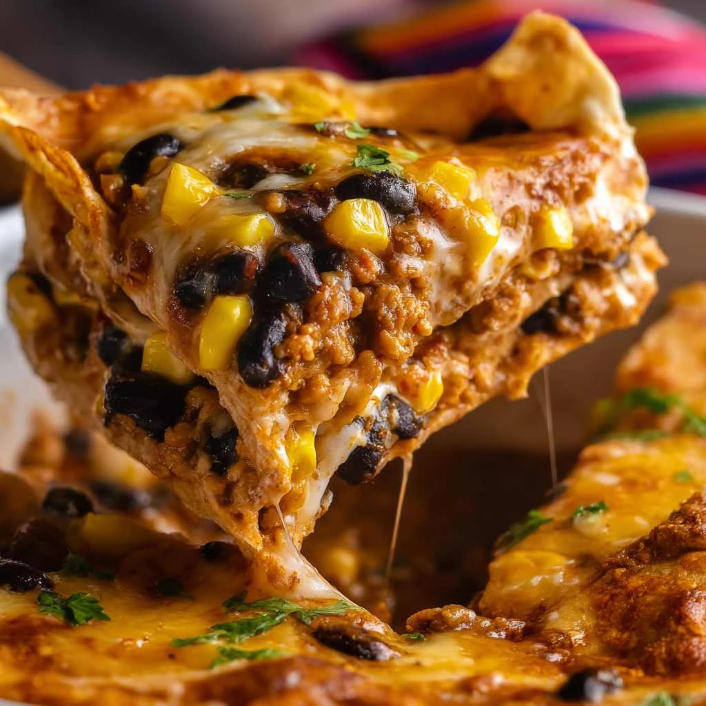 Loaded Ground Chicken Enchilada Casserole