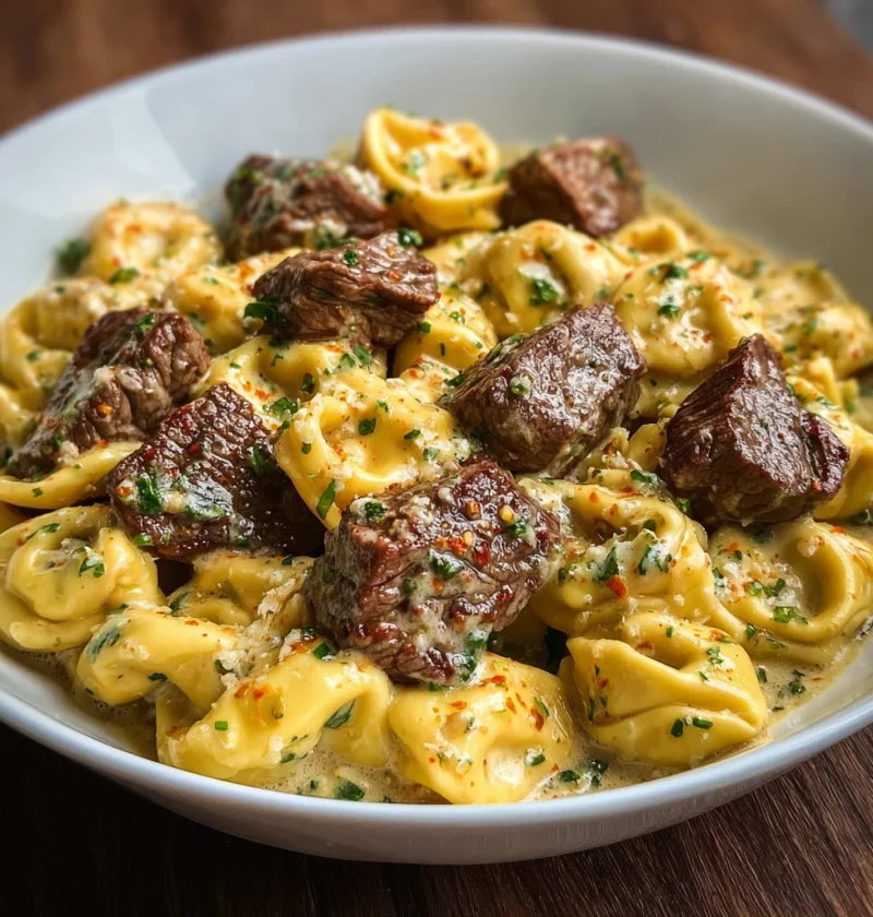 Onepan Cowboy Butter Tortellini Steak Bites
