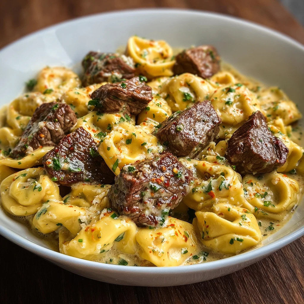 One-Pan Cowboy Butter Tortellini Steak Bites