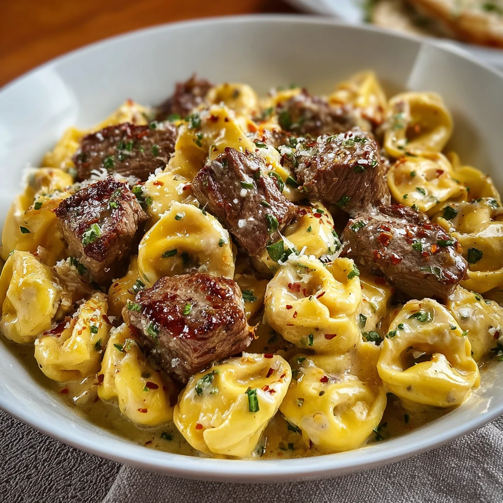 Onepan Cowboy Butter Tortellini Steak Bites