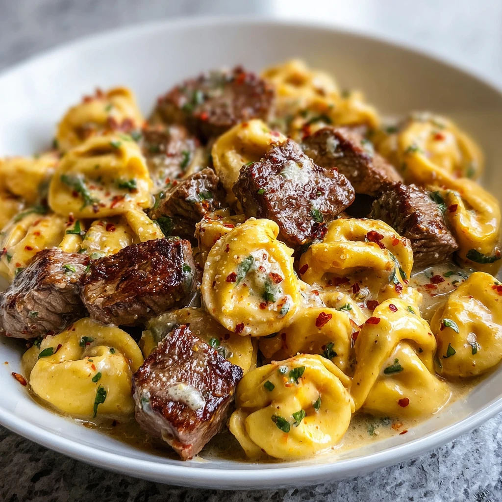 Onepan Cowboy Butter Tortellini Steak Bites