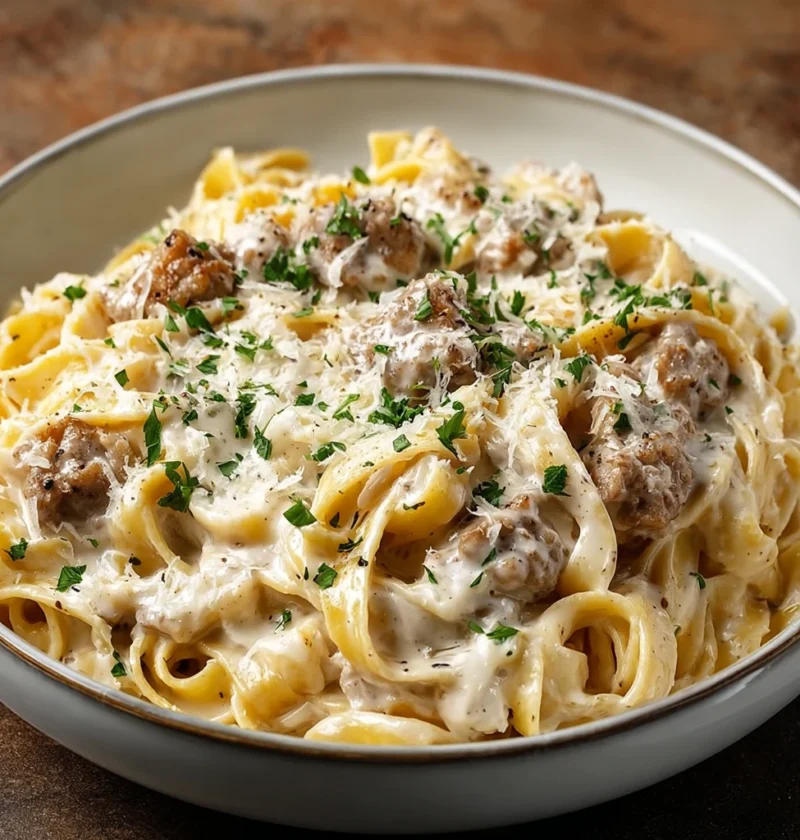 Onepot Creamy Beef Garlic Butter Pasta Recipe
