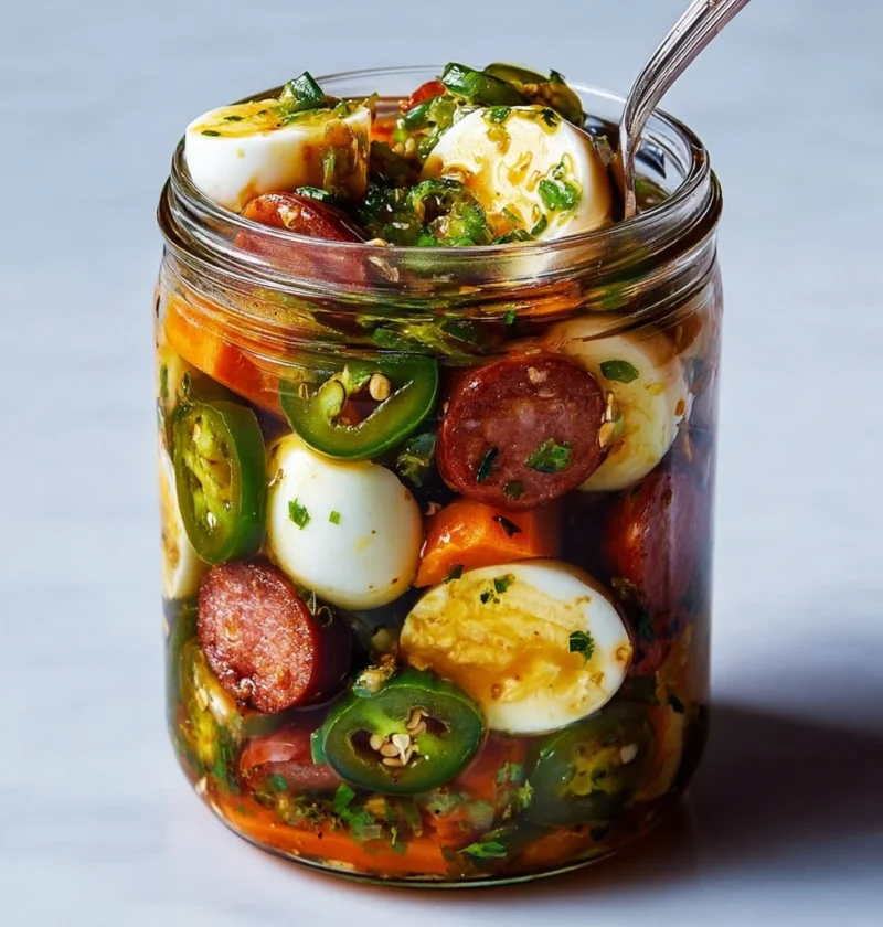 Pickled Eggs Sausages Jalapeos Carrots Recipe