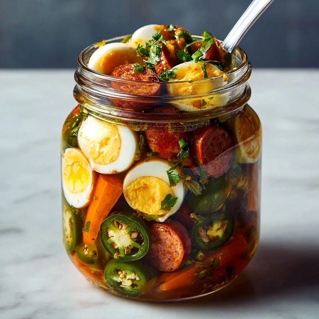 Pickled Eggs Sausages Jalapeos Carrots Recipe
