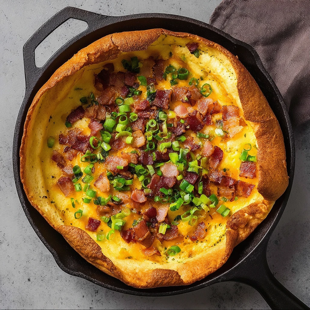 Savory Bacon Dutch Baby Cheddar Cheese