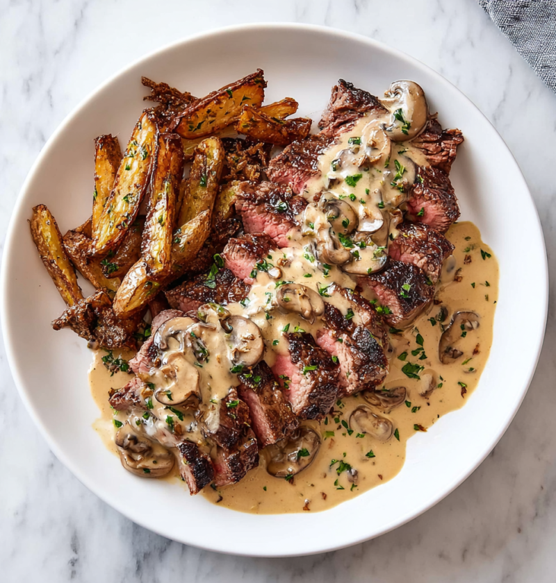 Steak Bourbon Peppercorn Cream Sauce