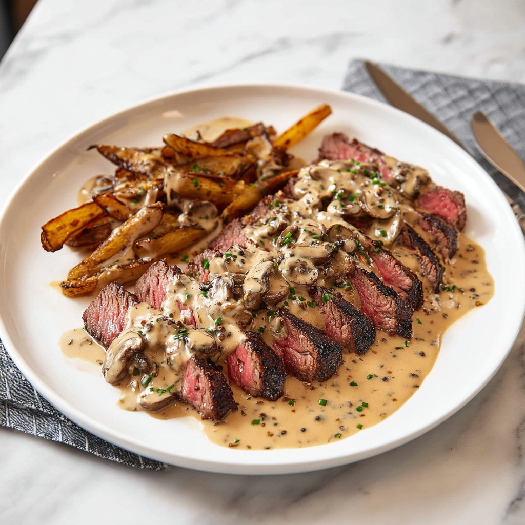Steak Bourbon Peppercorn Cream Sauce