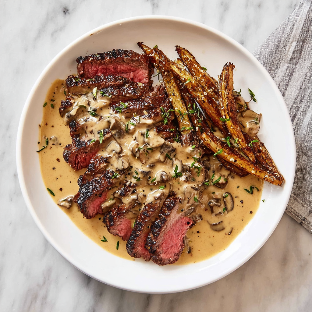Steak Bourbon Peppercorn Cream Sauce