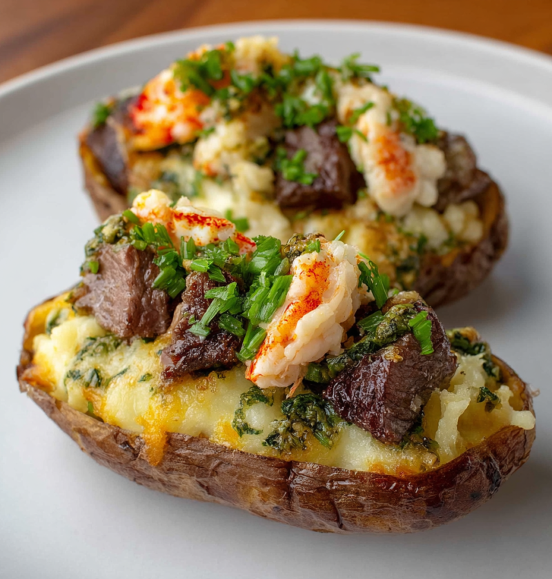 Steak Lobster Potato Skins