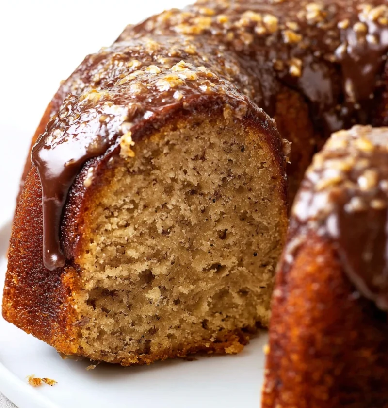 Banana Bundt Cake Brown Sugar Glaze