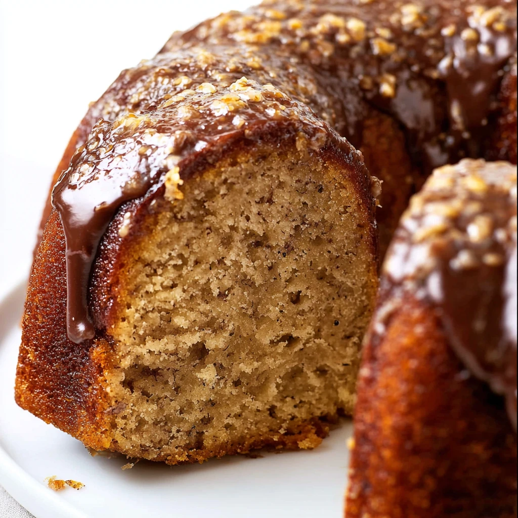 Banana Bundt Cake with Brown Sugar Glaze